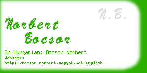 norbert bocsor business card